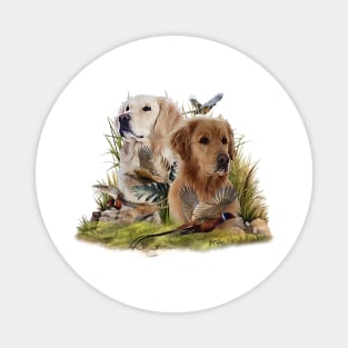 Labrador Retrievers with Pheasant ,Art Magnet